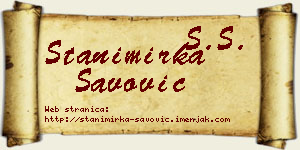 Stanimirka Savović vizit kartica